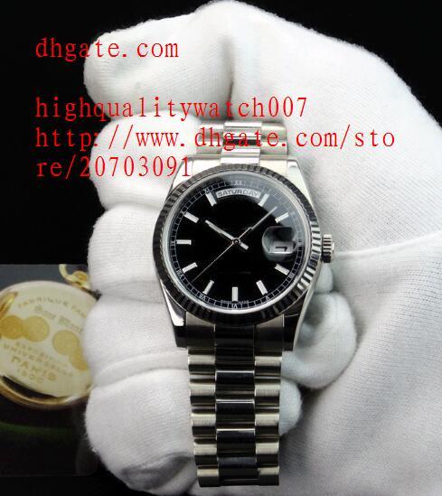 Hot Luxury Watches AAA Top Quality Luxury Sapphire DAYDATE 118239 PRESIDENT 18K WG BLACK DIAL 36MM Automatic Men's Watch