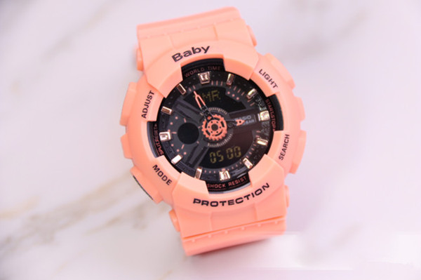 Top quality baby brand women G sport digital LED watch with Autolight and shock and waterproof all pointers work with box Free Shipping