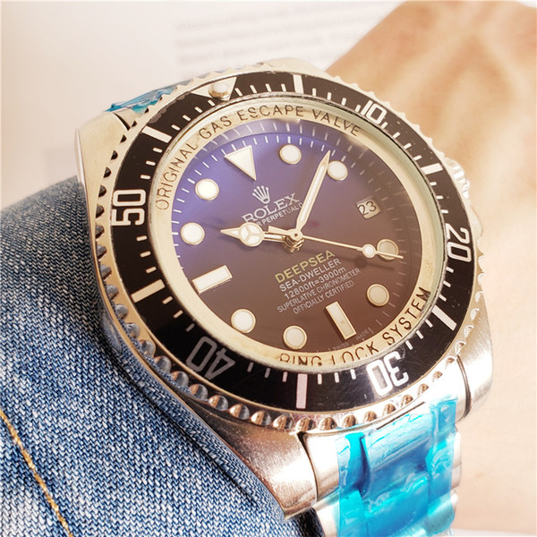 Mens Watch Deep Ceramic Bezel SEA-Dweller Sapphire Cystal Stainless Steel With Glide Lock Clasp Automatic Mechanical mens Watches