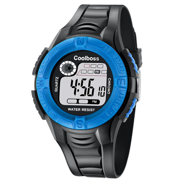Wholesale Coolboss Alarm Children Watches Multifunction LED Digital Watches Rubber Student Outdoor Watches Kids Waterproof Sport LED Watch