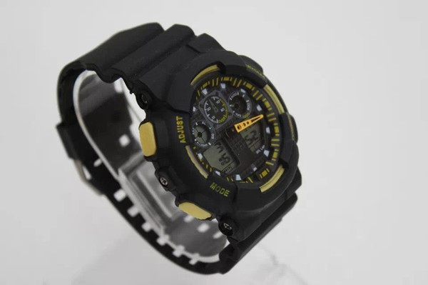 2018 dual display sports watch ga100 G Black Display LED Fashion army military shocking watches men Casual Watches #AC
