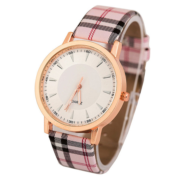 2016 New Quartz Watch Women Luxury Glass Lenses PU Leather Strap Fashion Sports Women OL Watches 3 Colors Choose