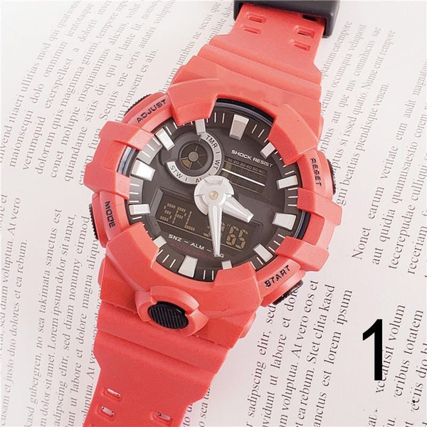 Popular GA700 Outdoor Sports Red Watches Waterproof LED Digital Shock Men Calendar Watch All Pointer Work With Box Free Shipping