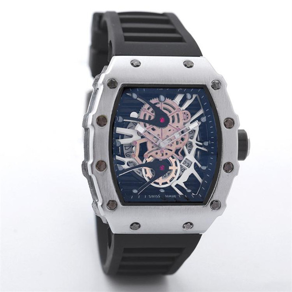 2018 New Luxury Skull sport Watches men Casual Fashion Skeleton quartz watch Wholesale Free Shipping