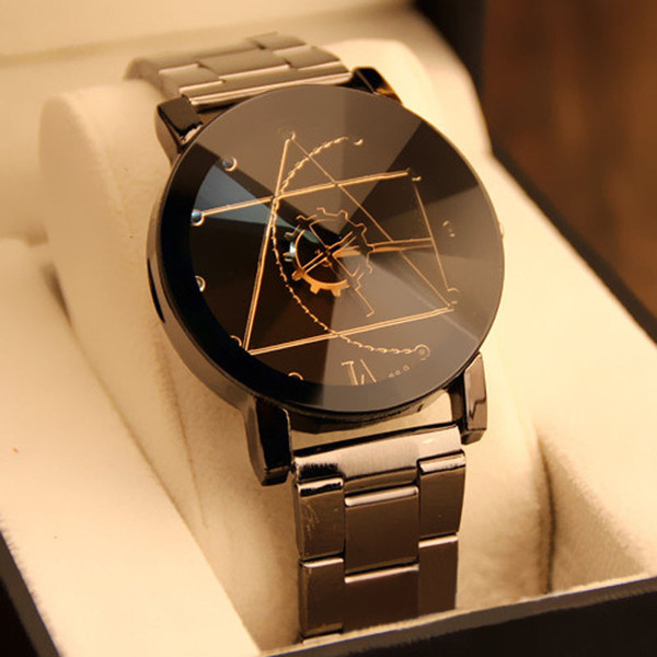 Gofuly Luxury Watch Fashion Stainless Steel Watch for Man Quartz Analog Wrist Watch Orologio Uomo Hot Sales fast free shipping