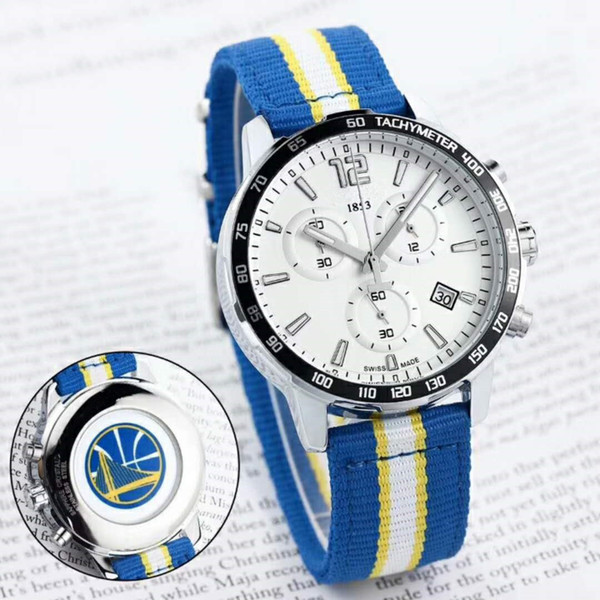 2019 HOT mens designer watches for Basketball team fans all function work quartz watches 1853 date ribbon strap Luxury wristwatch muticolors
