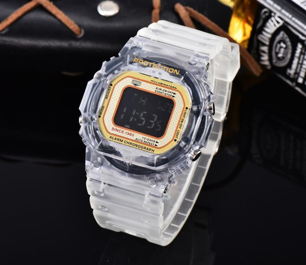 Best selling high quality G sports men's watch ladies' watch casual fashion electronic watch transparent LED display waterproof and shockpro