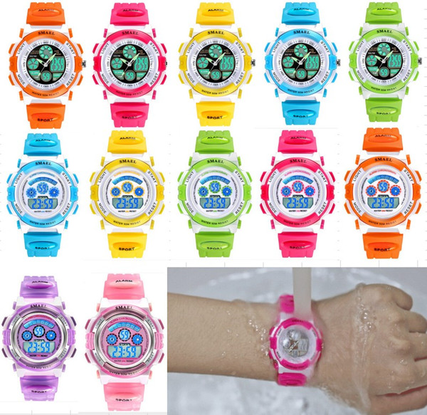 Children Watches for Girls Digital SMAEL LCD Digital Watches Children 50M Waterproof Wristwatches 0704 LED Student Watches Girls 50pcs