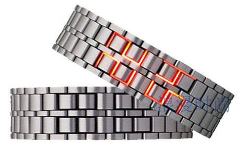 Lava LED watch personality LED light couples bracelet watch Korean version of the new fashion creative hand chain watch