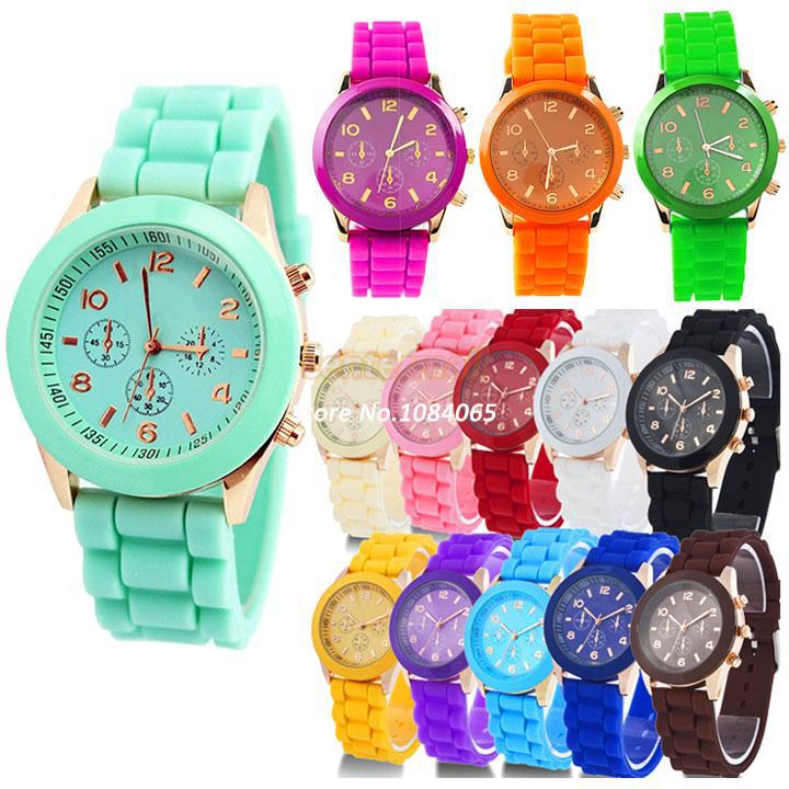 Wholesale-Geneva Unisex Quartz watch New Designer sports brand silicone watch for women men SV001155 B003