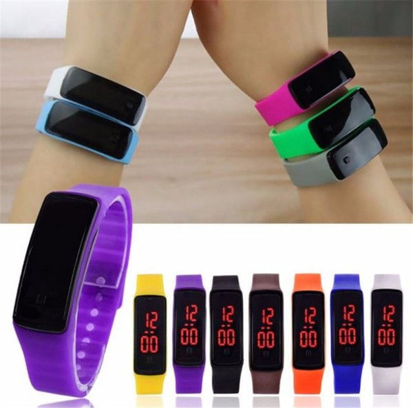 Fashion Sports Sunglasses Led Watches for Male and Female Students Led Silicone watch