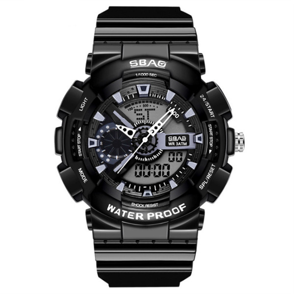 Explosion student outdoor sports watch waterproof LED electronic watch multi-function dual display men's watch famous products