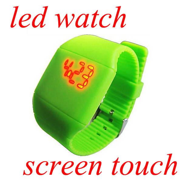 Free shipping DHL 100 pcs/lot 13 Multi-color 2013 new Colorful Soft Led Touch watch Jelly Candy silicone digital feeling screen watches