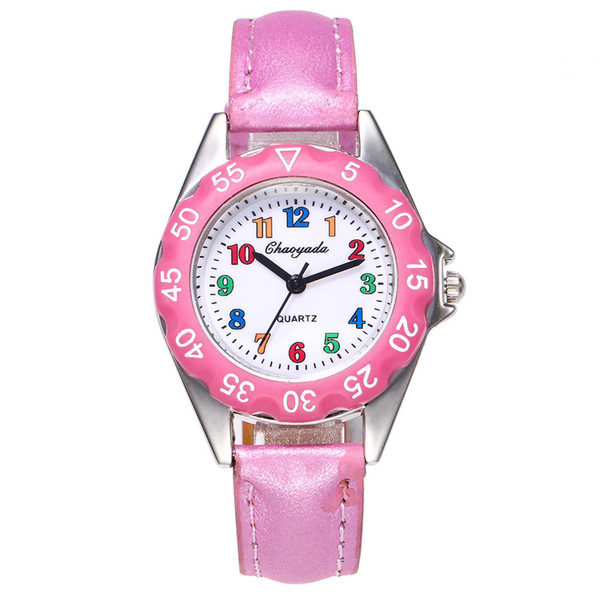 2018 Mode Mignon WoMaGe En Cuir Bretelles Casual Montre Pour Enfants Grand Cadran Enfants Bande Dessinée Montres Garçon et Hommes de Quartz