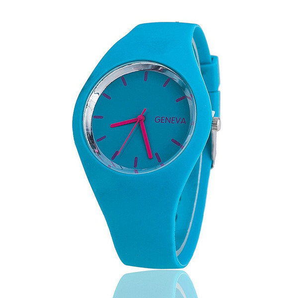 2018 New Fashion Cream Color Ultra-thin Fashion Gift Silicone Strap Leisure Watch Geneva Sport Wristwatch Women Jelly Watches