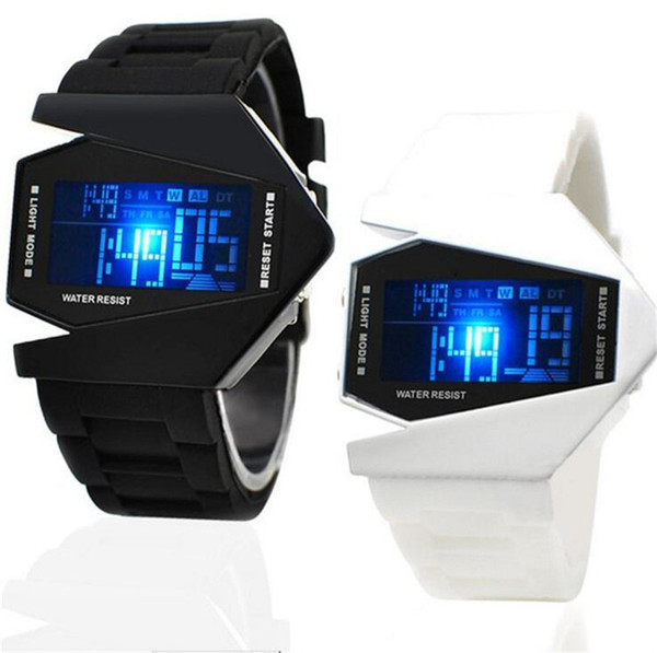 Fashion Children Stealth Plane Watches Led Digital Silicone Wristwatch Boy Girl Unisex Outdoor Sport Watches Christmas Gift Watch