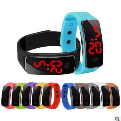 2016 Fashion Sport LED Touch Screen Bracelet Watch Candy Jelly Silicone Rubber Digital Watches Men Women Unisex Sports Wristwatch DHL