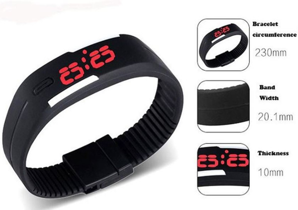 Fashion Sport LED Watches Candy Color Silicone Rubber Touch Screen Digital Bracelet Wristwatch