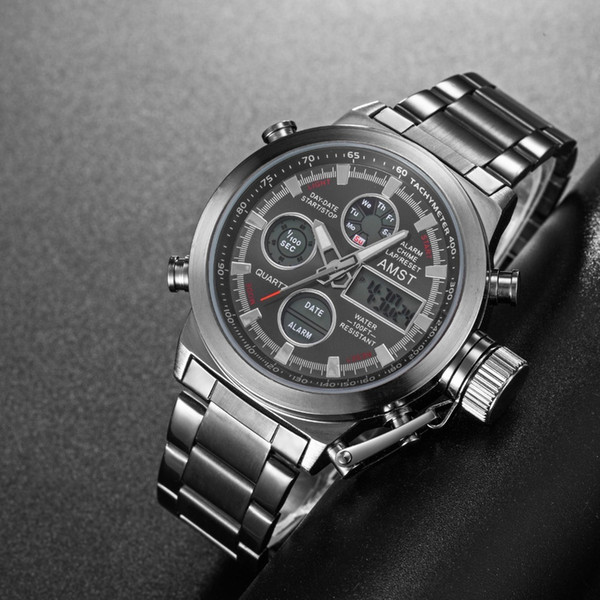 New Famous Luxury Brand Men Waterproof Full Steel Watches Men's Quartz Analog LED Clock Male Sport Wrist Watch Relogio Masculino S917