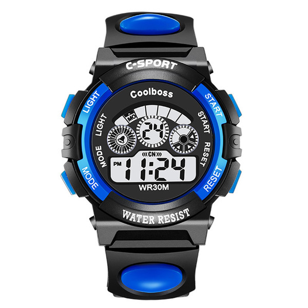 Fashion Children Watches Boys Girls LED Digital Electronic Wrist Watch Kids Luminous Alarm Clock Calendar Water-resistant Watches WWA103