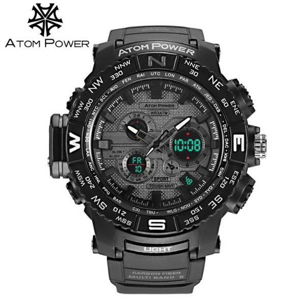 30M Waterproof Army Watches Dual Display LED Sports Military Watches Men's Analog Quartz Digital Watch out130
