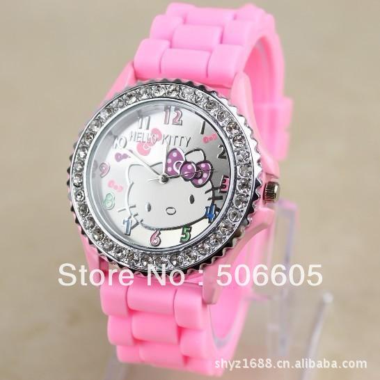Free shipping 11 colors 5pcs/lot Hello Kitty silicone fashion Watches for women and girls 5pcs/lot