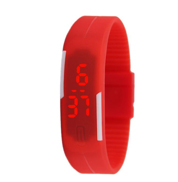 2016 fashion Sports rectangle LED Digital Display screen watches Rubber belt silicone bracelets Wrist Watch Fashion Men Women Wristwatch