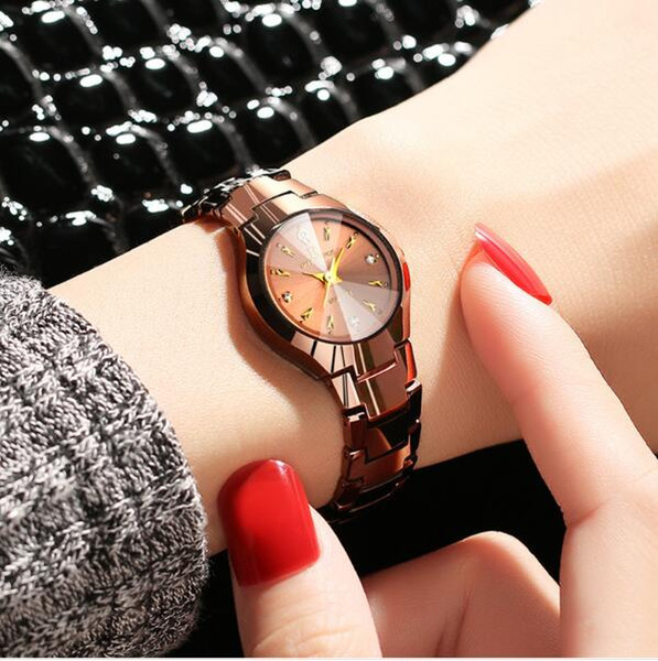 Ladies tungsten steel watch waterproof ornament wrist watch quartz mechanical watch