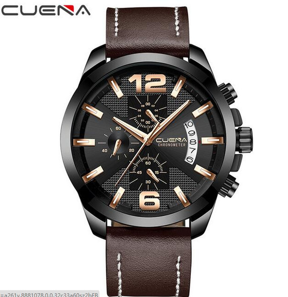 (wholesale/retail) men's sports waterproof watch three eye six needle men's quartz watch