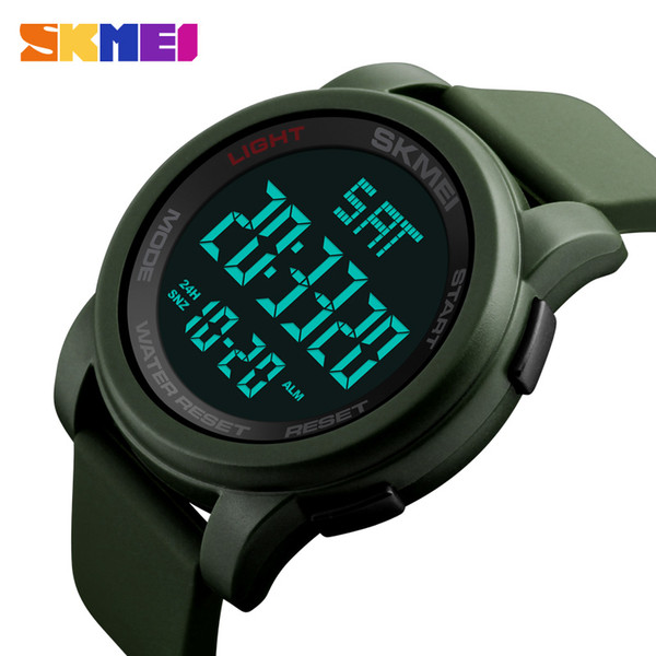 SKMEI Brand Men's Watches LED Digital Watch Men Wrist Watch Black Alarm 50m Waterproof Sport Watches For Men Relogio Masculino 1257