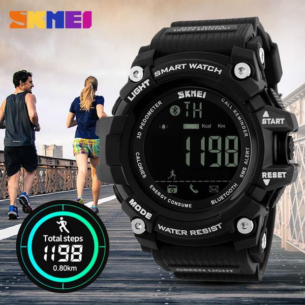 SKMEI Smart Watch Men Pedometer Calories Chronograph Fashion Sports Watches 50M Waterproof Digital Wristwatches Relogio Masculino 1227