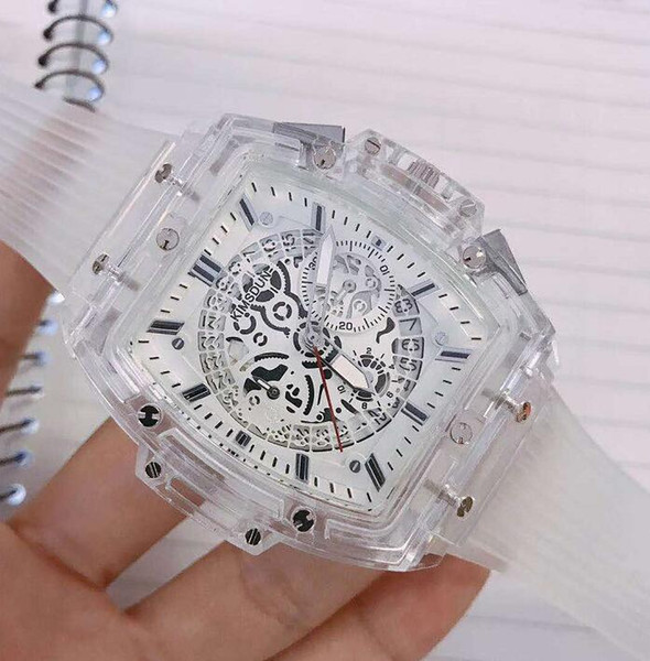 Top brand full transparent fit fashion men's watch free shipping