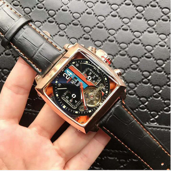 Top l brand mens watches leather strap automatic Auto Date movment automatic Wristwatches