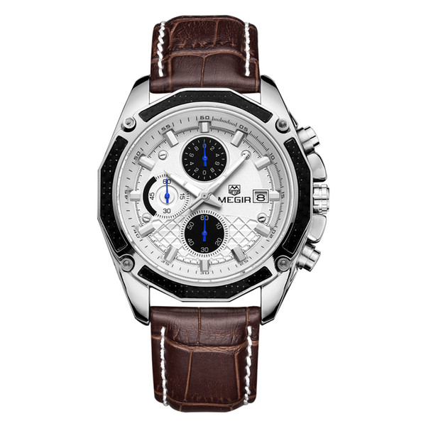 Factory supply mens watch with leather strap and movement