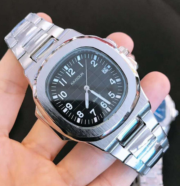 Luxury mens watches 42mm full stainless steel strap Quartz-Battery wristwatch Free shipping