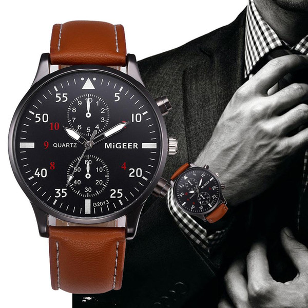 Retro Design Leather Band Watches Men Top Brand Relogio Masculino 2018 NEW Mens Sports Clock Analog Quartz Wrist Watches