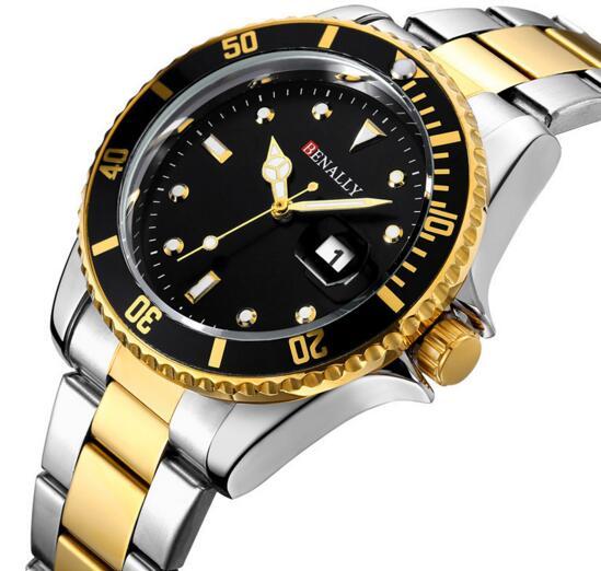 High-quality leisure business men's watch men's watch with waterproof quartz steel band