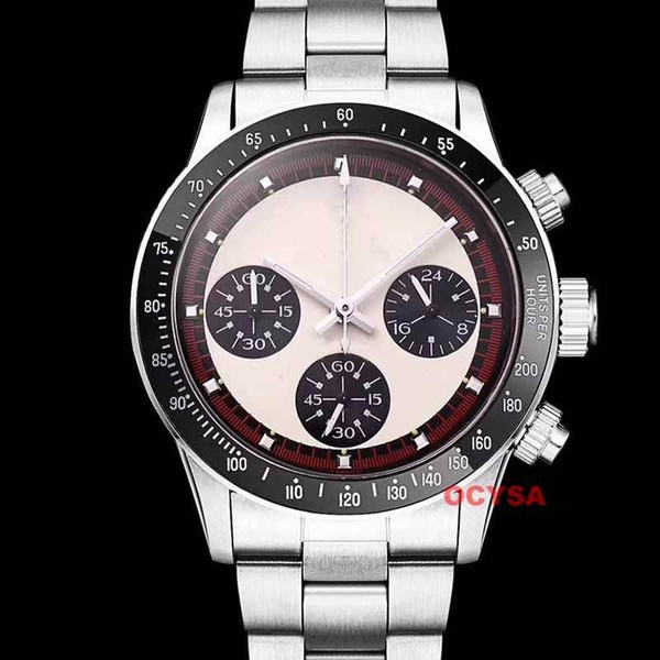 Vintage Paul Newman Japanese Quartz Chronograph Stainless Steel Nano Strap VK Luxury Mens Designer Watches Watch Wristwatches