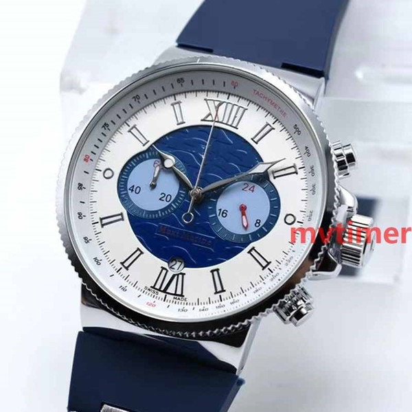 Luxury New Rose Gold Quartz Chronograph Sport swiss Watch Rubber UN Dive Mens Designer Watches Men Wristwatches