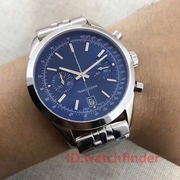 Leather strap Luxury Transocean Working Quartz Chronograph Stainless Steel Men Reloj Watch Mens Wristwatches Montre De Luxe Watches