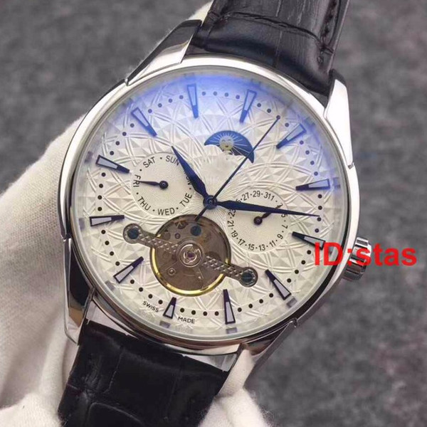 Hot Sale Flywheel Automatic Mechanical Men Watch Stainless Steel Function Of The Moon Luxury Wristwatch Watch Reloj Watches Wristwatches