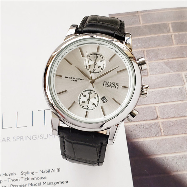 Hot sale BOSS watch Casual quartz men's watch DZ7333 Leather belt Three eyes and six needles ordinary models Free 