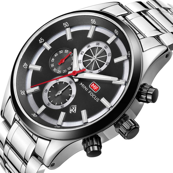 BOFUTE Male Watches Business Watch Quartz Watches Calendar Luminous Waterproof Metal Strap 0081G