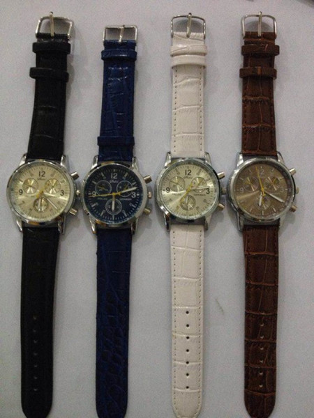 wholesale 50pcs/lot mix 4colors leather watch Leisure lovers watch WR033