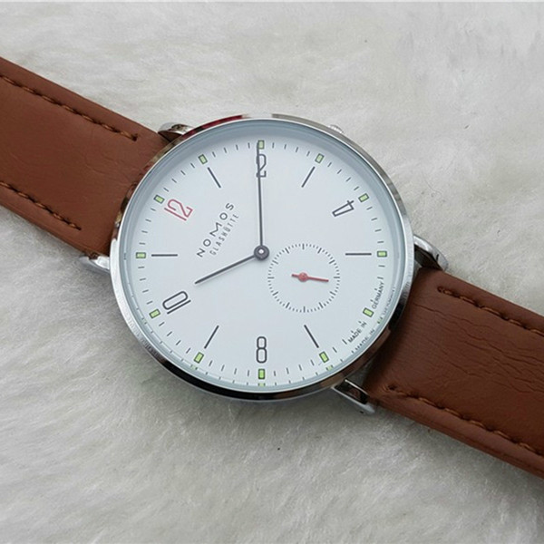 2019 New Brand NOMOS Quartz Watch lovers Watches Women Men Dress Watches Leather Dress Wristwatches Fashion Casual Watches