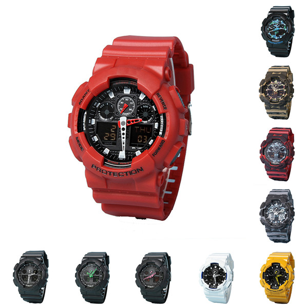 Original shock watches mens sport wr200ar g watch Army Military Shocking Waterproof Watch all pointer work Digital Wristwatch 10 colors