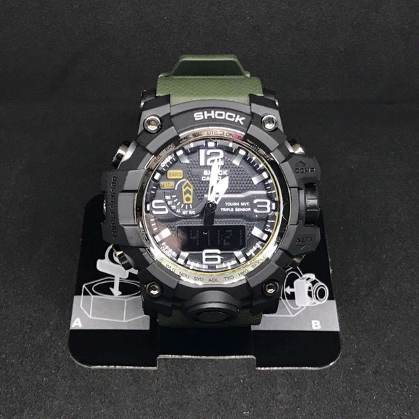 2018 Trending Outdoor Sports Watches Men Running Big Dial Digital Wristwatches Chronograph PU Strap 50M Waterproof Watch Shock dropship