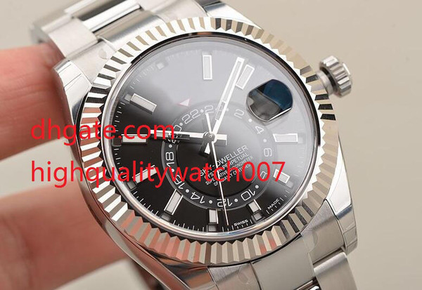 Top Luxury Sky Dweller Steel Automatic 42 mm Bezel Black Watch 326934 m326934-0005 Black Dial Mens Men's top brand Watch Watches