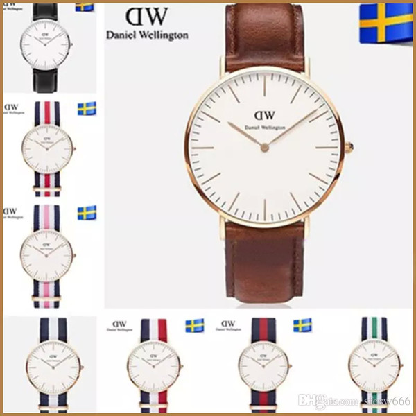 2018 New Daniel Men watches High Quality AAA Red Blue Nylon Belt Business Casual DANIEL WELLINGTON DW Brand Quartz Watch