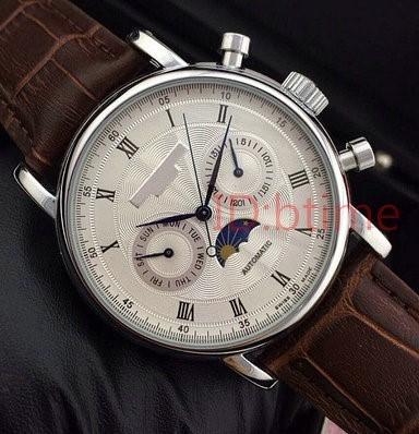 2019 Leather Top luxury Fashion pp Mechanical Mens designer Stainless Steel Automatic Movement Watch Sports mens Self-wind Wristwatches